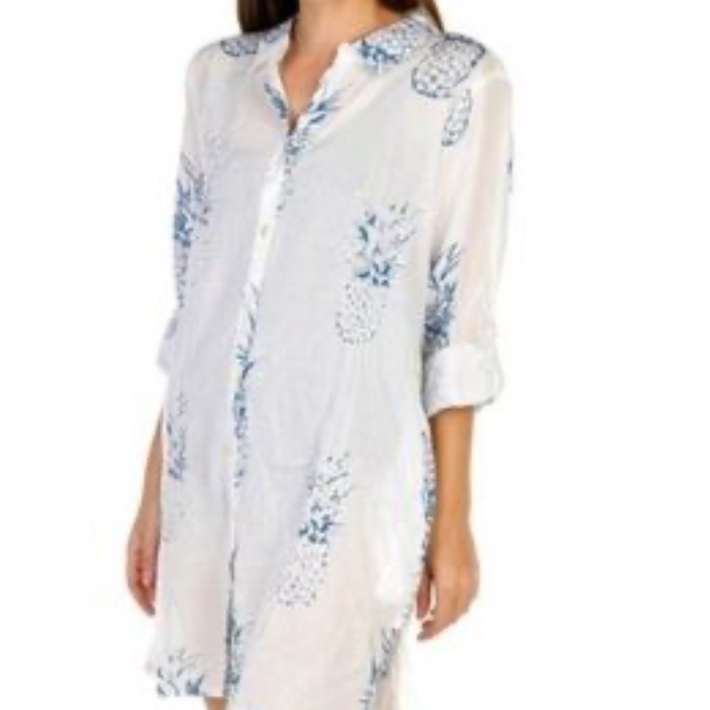 Blue Island White and Blue Button Down Shirt